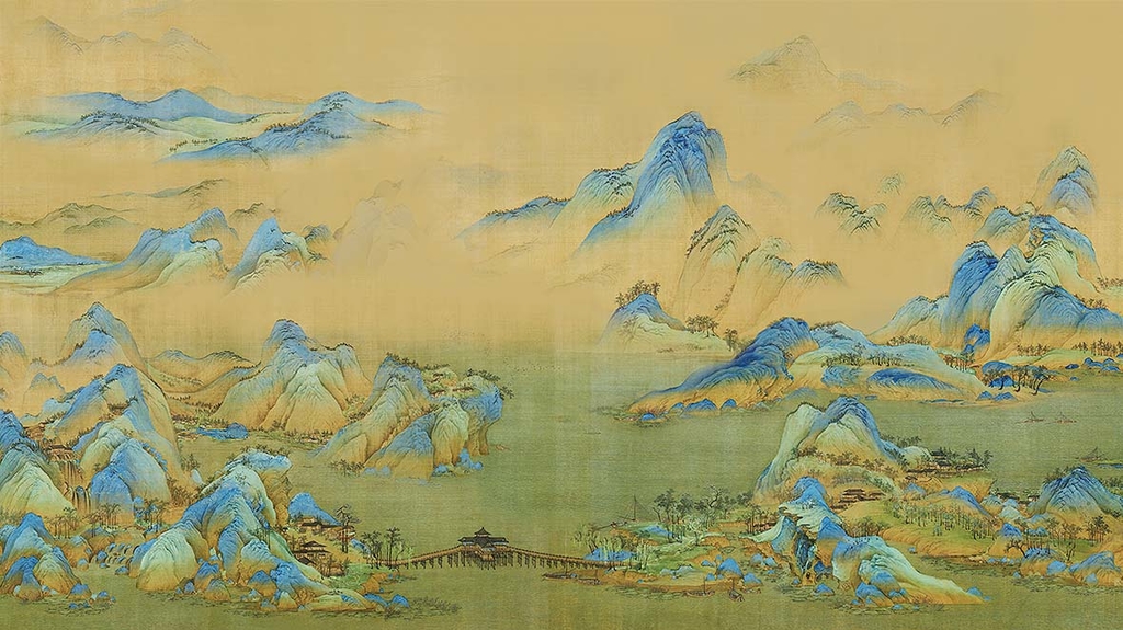 千里江山图中式壁画1546516